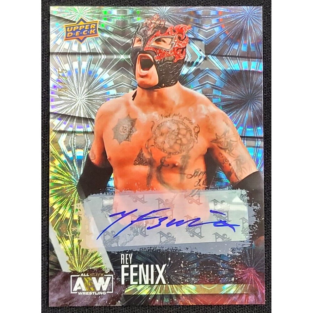 2021 UPPER DECK AEW - REY FENIX - PYRO AUTO #D 15/25 LUCHA BROTHERS ALL ELITE